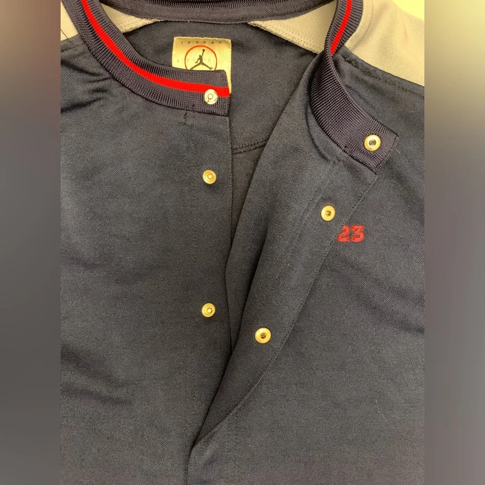 Vintage Air Jordan Mens Snap Button Up Shooting‎ Warmup Jacket Basketball Sz XL